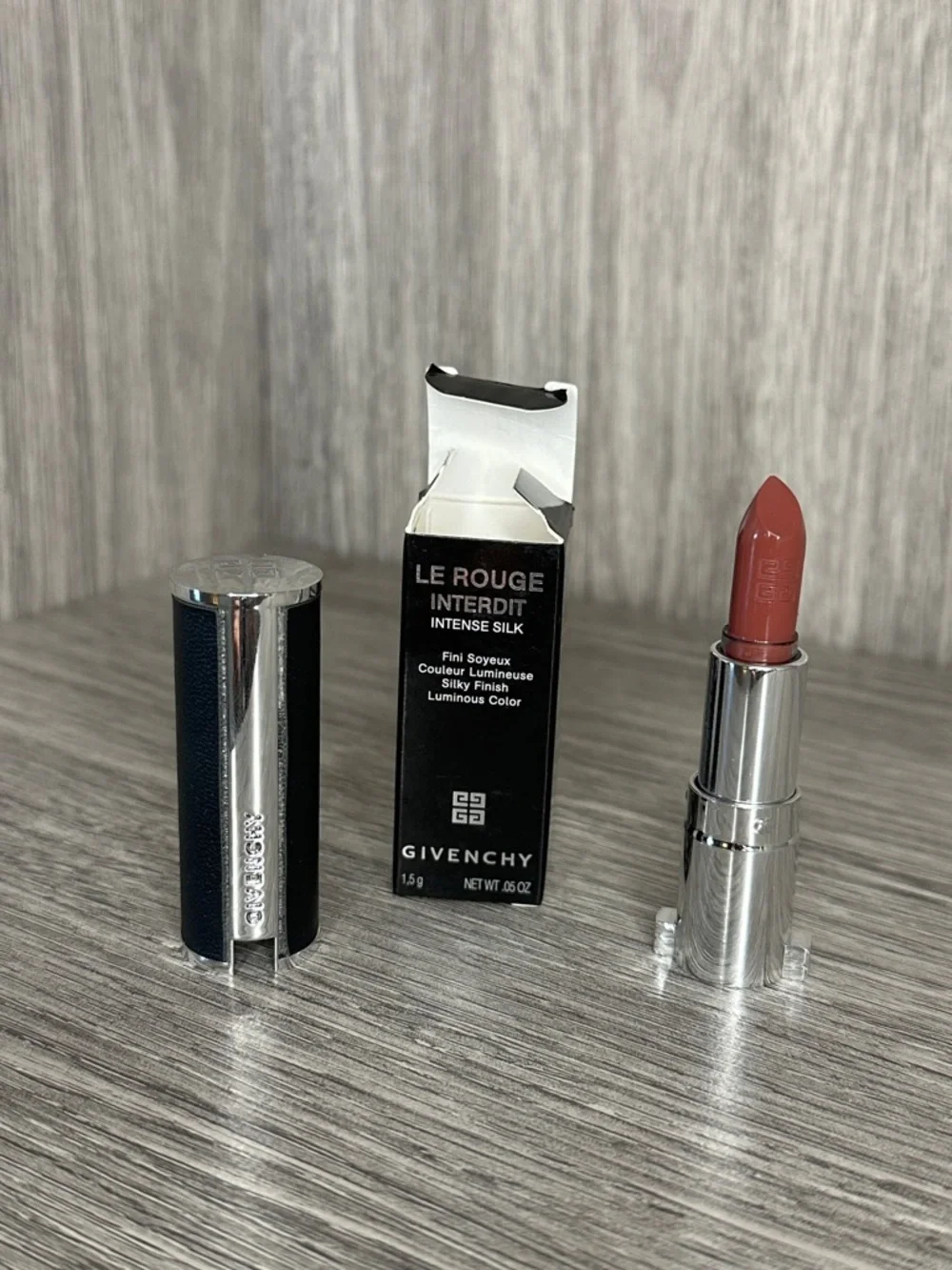Givenchy Le Rouge Interdit Intense Silk Lipstick Mini! 1.5g. Shade Nude Boise
